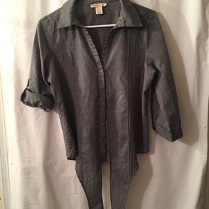 EUC Arden B deep gray blouse Med